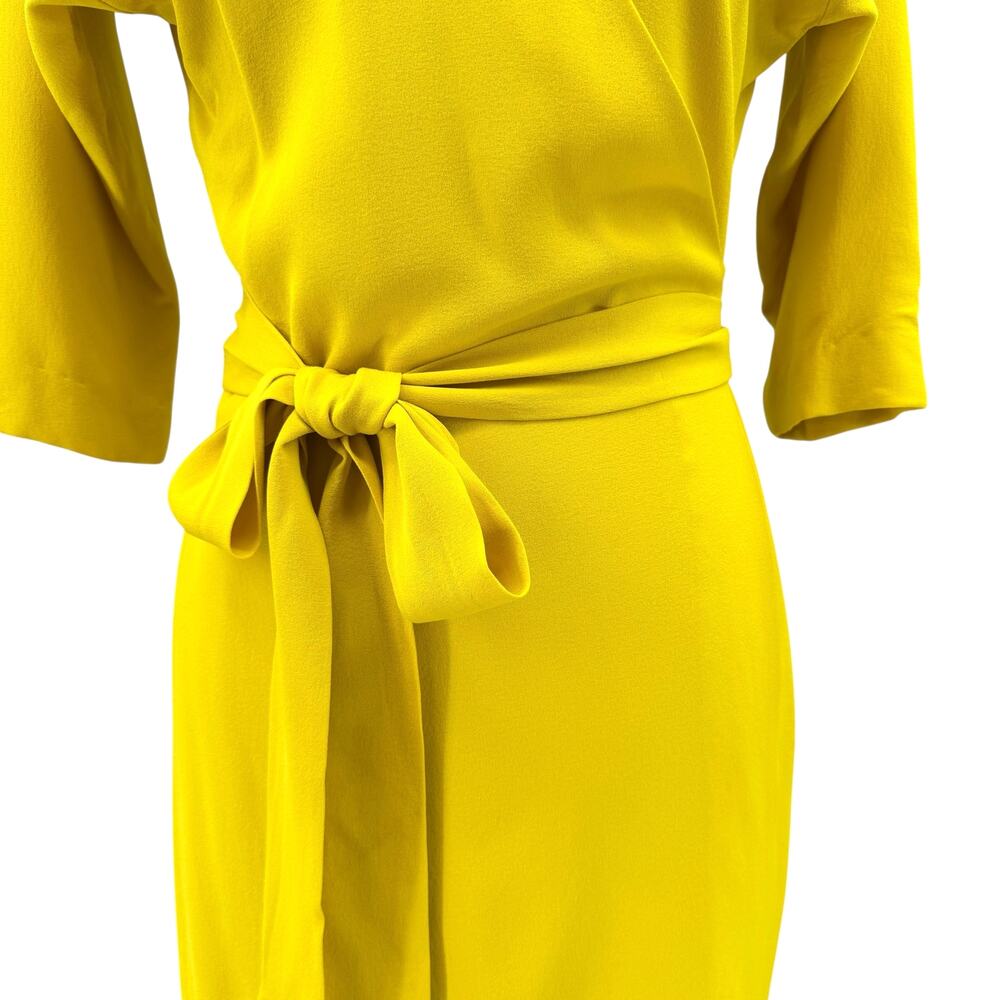 Diane von Furstenberg NWT Shannon Reversible Lemon Yellow Silk Wrap Dress DVF - Picture 6 of 13